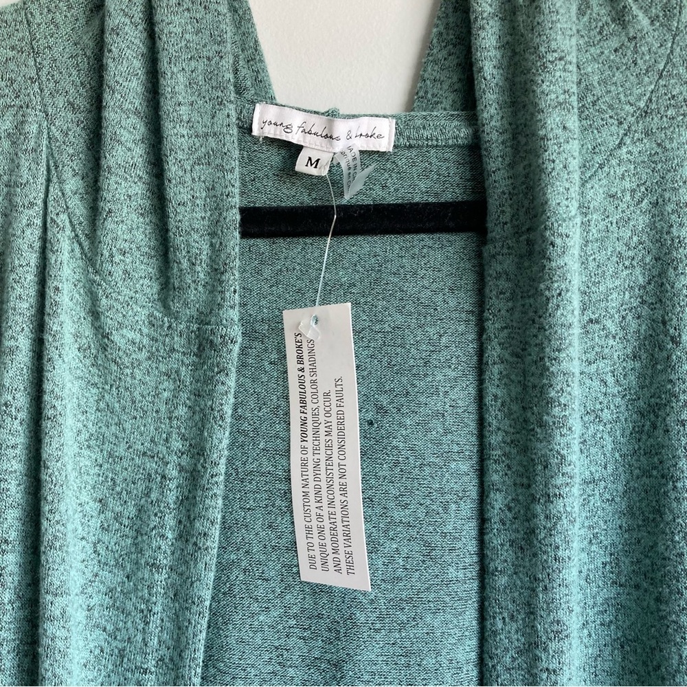 NWT Young Fabulous & Broken Oversized Hooded Open Cardigan Size M - Picture 5 of 9